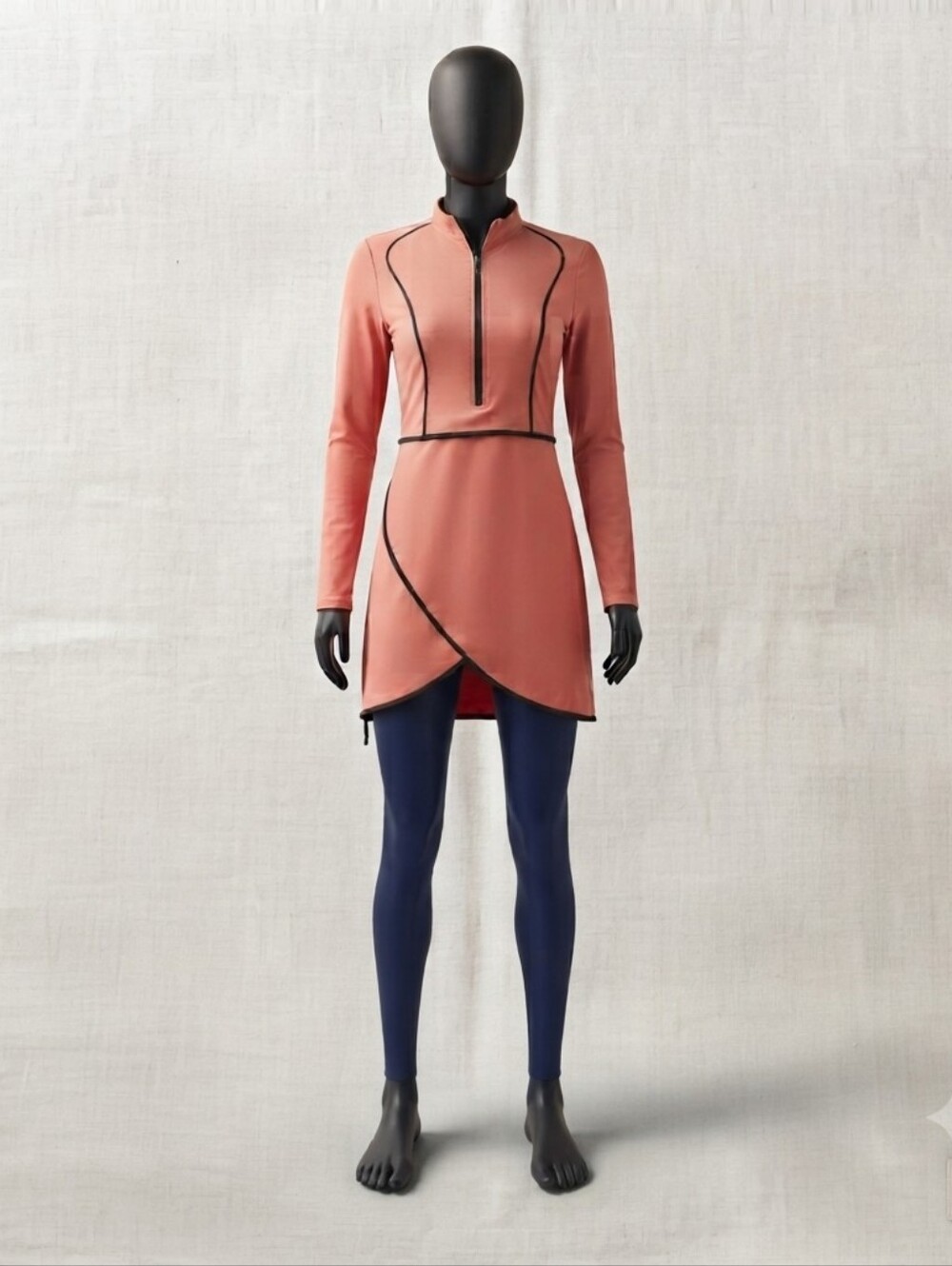 Long-Sleeve Swimsuit With Tights And Cap